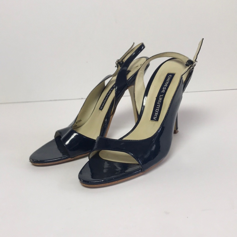 Blue thin heels